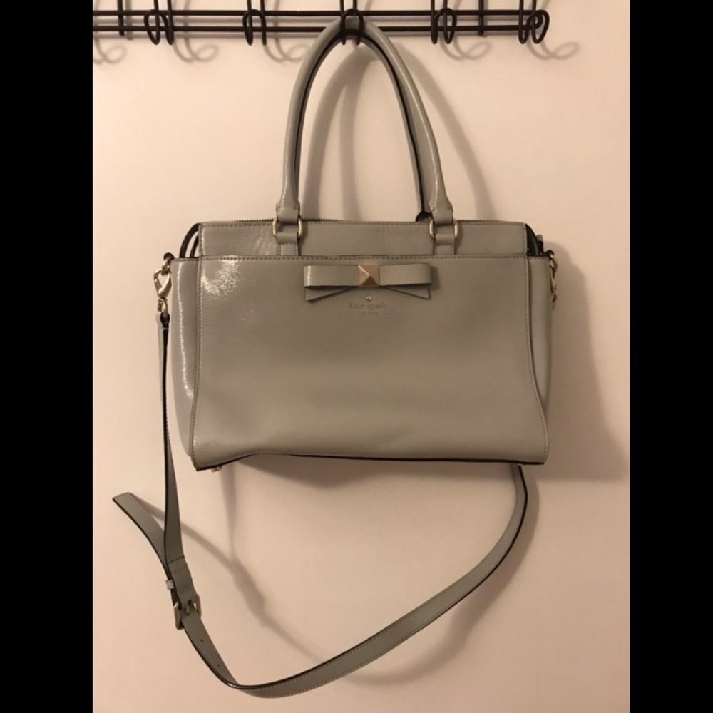 Kate Spade gray leather shoulder bag
